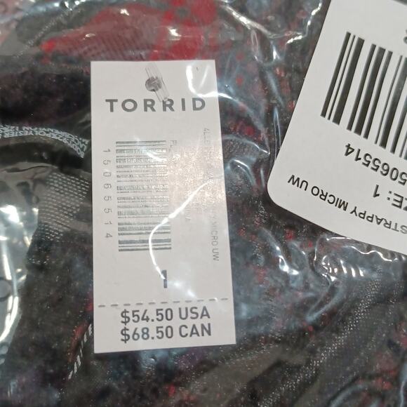 TORRID UNLINED LONGLINE STRAPPY BRALETTE - PLAID RED SIZE 1 - Picture 7 of 7